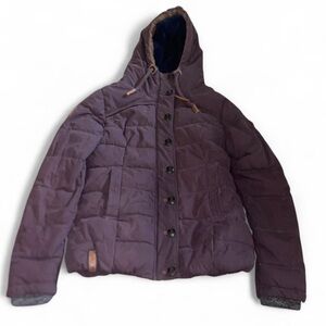 NAKETANO Breakfast Club Hooded Fleece-Lined Puffer Winter Jacket Size M